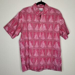 Reyn Spooner Dietrich Varez Hawaiian Shirt Sailboat Print Men's Size Medium